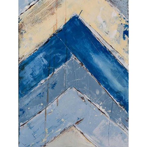 Blue Zag II White Modern Wood Framed Art Print by Ashley, Erin