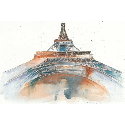 View of Eiffel I White Modern Wood Framed Art Print by Wang, Melissa