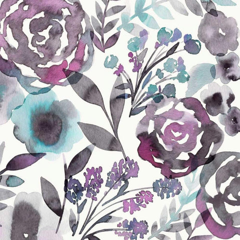 Blooming Plum Garden II White Modern Wood Framed Art Print with Double Matting by Kappa, Diane