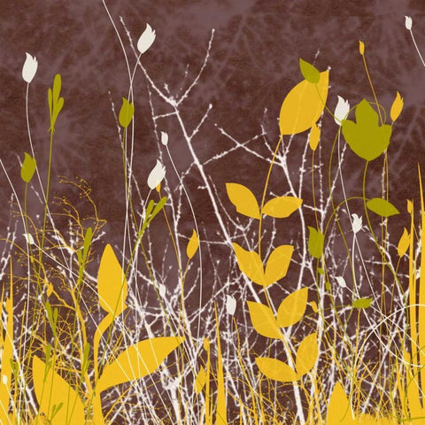 Botany Expressions V White Modern Wood Framed Art Print by Orlov, Irena