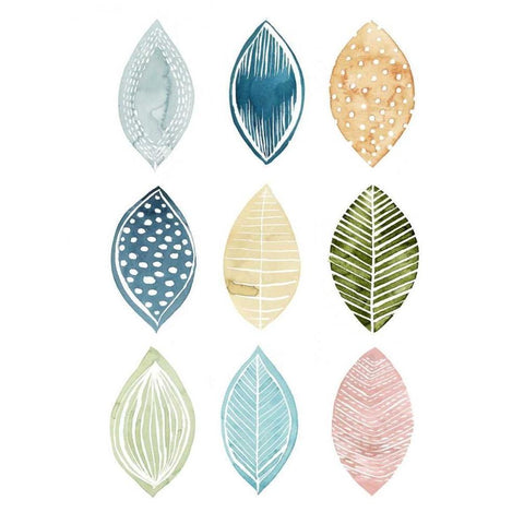 Patterned Leaves I Black Modern Wood Framed Art Print by Popp, Grace