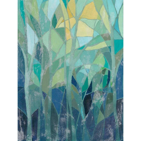 Stained Glass Forest I Black Modern Wood Framed Art Print with Double Matting by Popp, Grace