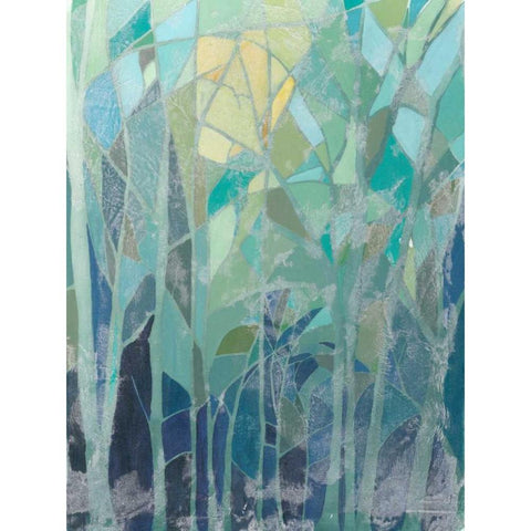 Stained Glass Forest II Black Modern Wood Framed Art Print with Double Matting by Popp, Grace