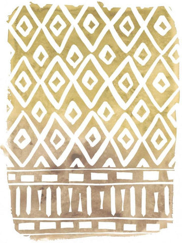 Mud Cloth Motif II White Modern Wood Framed Art Print with Double Matting by Vess, June Erica