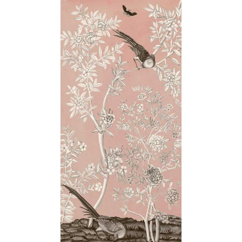 Blush Chinoiserie II Gold Ornate Wood Framed Art Print with Double Matting by McCavitt, Naomi