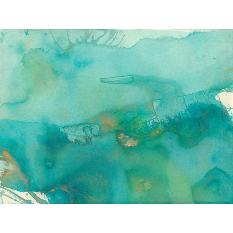 Turquoise Moment III White Modern Wood Framed Art Print by Combs, Joyce