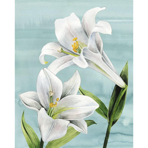 Peaceful Lilies I Gold Ornate Wood Framed Art Print with Double Matting by Popp, Grace