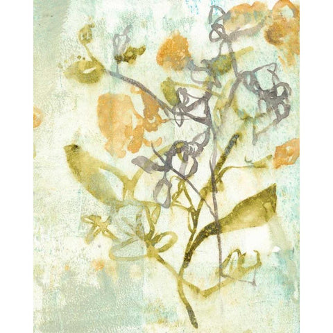 Washed Floral II White Modern Wood Framed Art Print by Goldberger, Jennifer