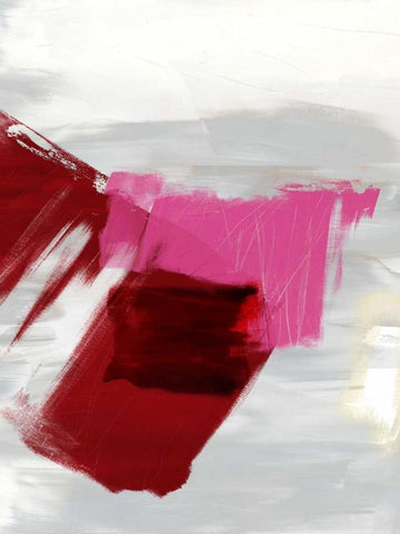 Magenta Abstract II Black Ornate Wood Framed Art Print with Double Matting by Jasper, Sisa