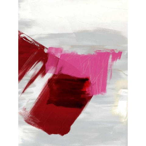Magenta Abstract II Black Modern Wood Framed Art Print with Double Matting by Jasper, Sisa