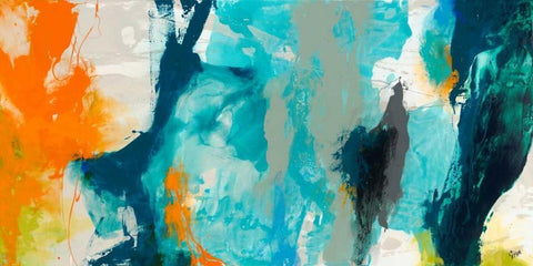 Tidal Abstract II White Modern Wood Framed Art Print with Double Matting by Jasper, Sisa