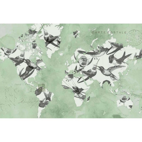 Migration of Birds White Modern Wood Framed Art Print by Goldberger, Jennifer