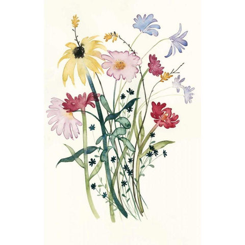 Wildflower Watercolor I White Modern Wood Framed Art Print by Popp, Grace