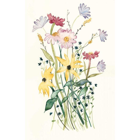 Wildflower Watercolor II Gold Ornate Wood Framed Art Print with Double Matting by Popp, Grace