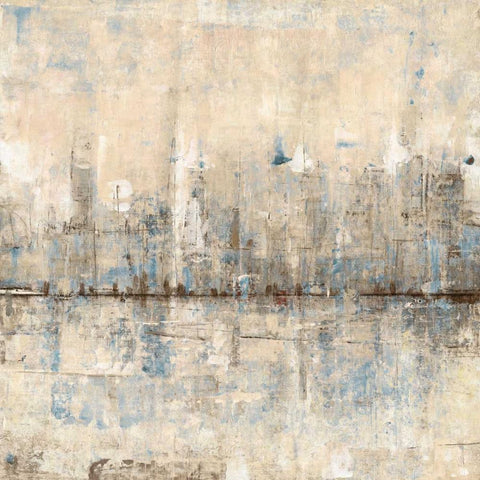 Impressionist Skyline I White Modern Wood Framed Art Print with Double Matting by OToole, Tim