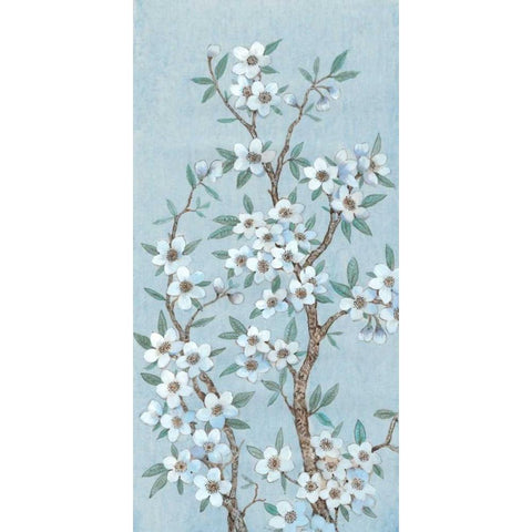 Branches of Blossoms I White Modern Wood Framed Art Print by OToole, Tim