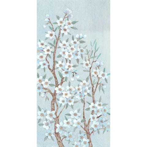 Branches of Blossoms II White Modern Wood Framed Art Print by OToole, Tim