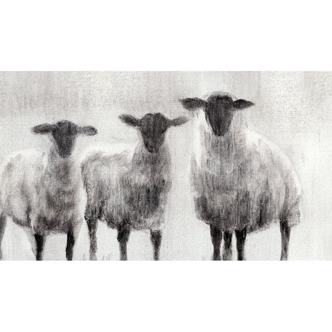 Rustic Sheep I Gold Ornate Wood Framed Art Print with Double Matting by Harper, Ethan