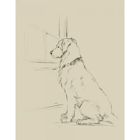 Waiting for Master IV Black Modern Wood Framed Art Print with Double Matting by Harper, Ethan