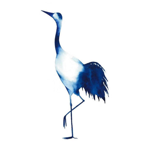 Ink Drop Crane II White Modern Wood Framed Art Print by Popp, Grace