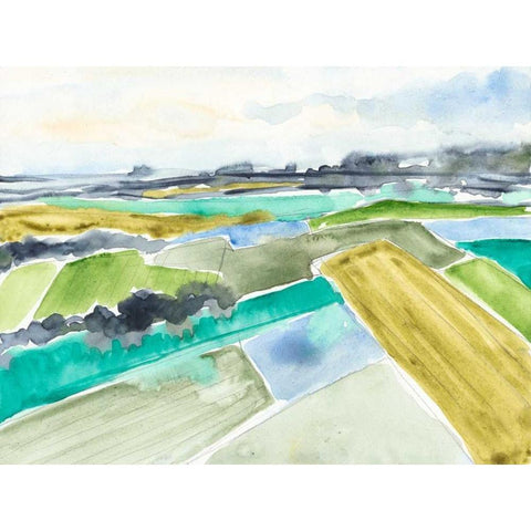 Watercolor Field I White Modern Wood Framed Art Print by Goldberger, Jennifer