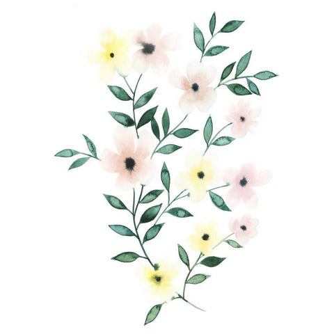 Trellis Flowers II Gold Ornate Wood Framed Art Print with Double Matting by Popp, Grace