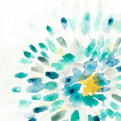 Starburst Floral II Black Modern Wood Framed Art Print with Double Matting by Vess, June Erica