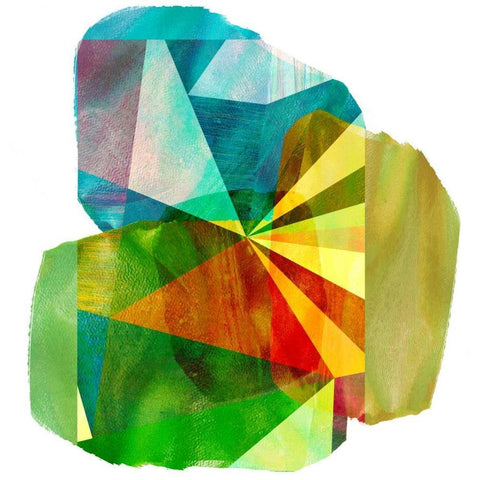 Geo Mono Block II Black Ornate Wood Framed Art Print with Double Matting by Jasper, Sisa