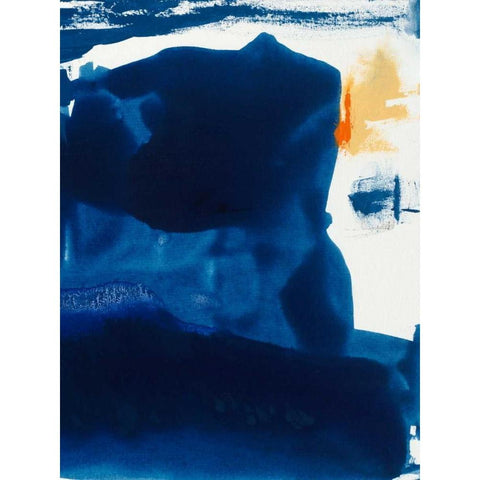 Blue Amore I White Modern Wood Framed Art Print by Jasper, Sisa