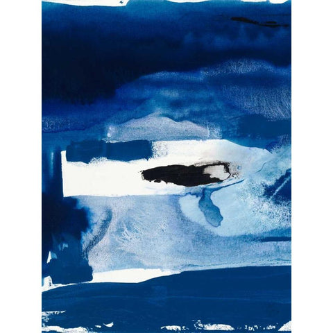 Blue Amore II Black Modern Wood Framed Art Print with Double Matting by Jasper, Sisa