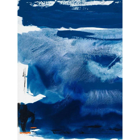 Blue Amore III Black Modern Wood Framed Art Print with Double Matting by Jasper, Sisa