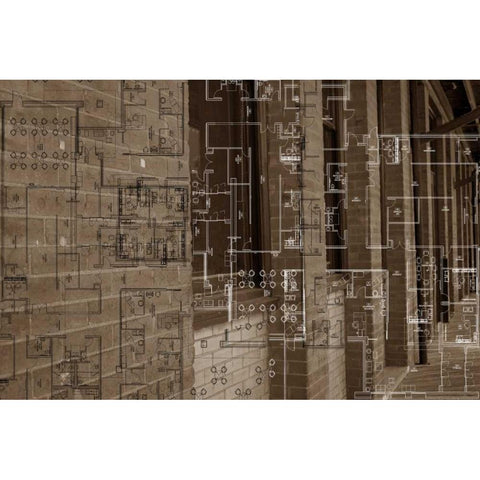 Architecture Drawing III Black Modern Wood Framed Art Print by Jasper, Sisa
