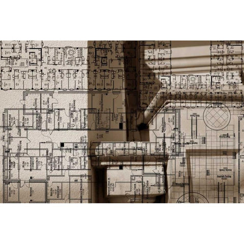 Architecture Drawing IV Black Modern Wood Framed Art Print with Double Matting by Jasper, Sisa