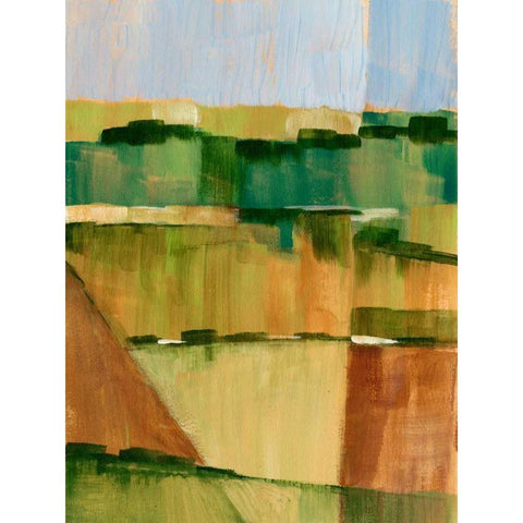 Pasture Abstract II Gold Ornate Wood Framed Art Print with Double Matting by Harper, Ethan