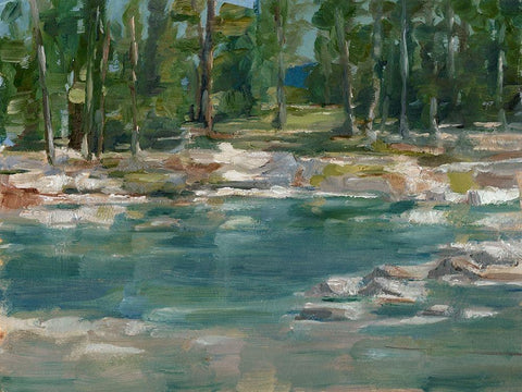 Northwestern Lake I White Modern Wood Framed Art Print with Double Matting by Harper, Ethan