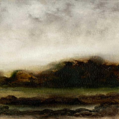 Fall Horizon IV White Modern Wood Framed Art Print with Double Matting by Gordon, Sharon