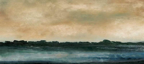 Horizon View V Black Ornate Wood Framed Art Print with Double Matting by Gordon, Sharon