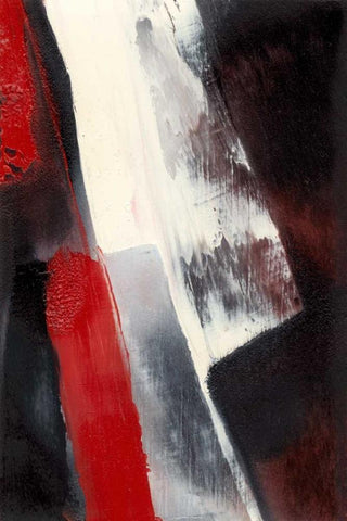 Red Streak I Black Ornate Wood Framed Art Print with Double Matting by Gordon, Sharon