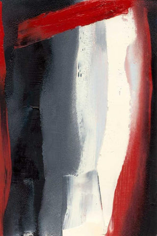Red Streak II Black Ornate Wood Framed Art Print with Double Matting by Gordon, Sharon