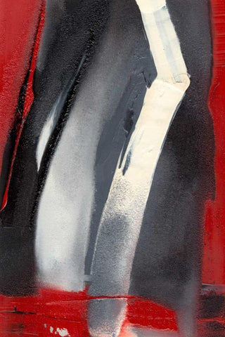Red Streak III Black Ornate Wood Framed Art Print with Double Matting by Gordon, Sharon