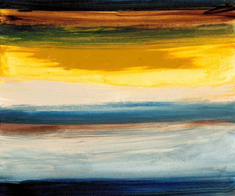 Land and Sky I White Modern Wood Framed Art Print with Double Matting by Gordon, Sharon