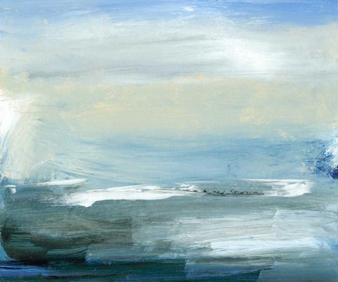 Chromatic Sea White Modern Wood Framed Art Print with Double Matting by Gordon, Sharon