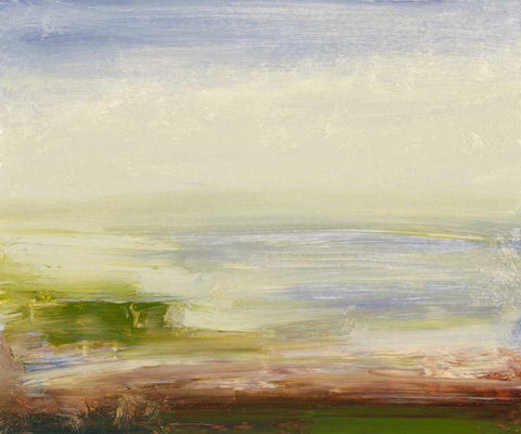 Pastel Sea White Modern Wood Framed Art Print with Double Matting by Gordon, Sharon