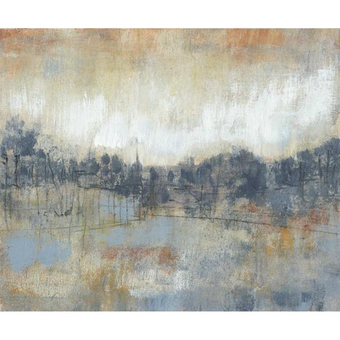 Cool Grey Horizon I Gold Ornate Wood Framed Art Print with Double Matting by Goldberger, Jennifer