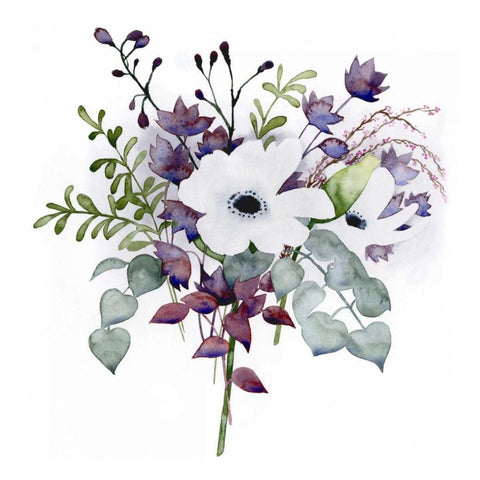 Bohemian Bouquet I White Modern Wood Framed Art Print by Popp, Grace