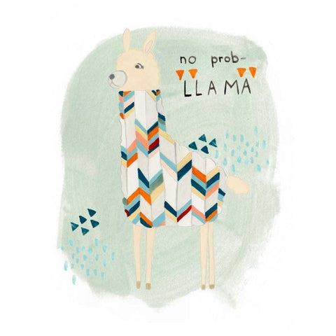 Llama Squad I White Modern Wood Framed Art Print by Vess, June Erica