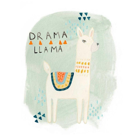 Llama Squad II White Modern Wood Framed Art Print by Vess, June Erica