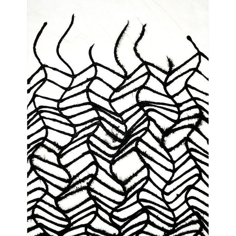 Linear Effervescense II Black Modern Wood Framed Art Print with Double Matting by Willett, Michael