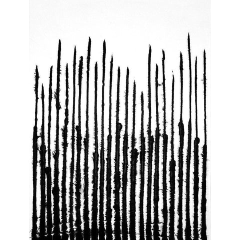 Linear Effervescence III Black Modern Wood Framed Art Print with Double Matting by Willett, Michael