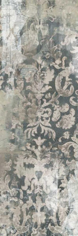 Weathered Damask Panel I Black Ornate Wood Framed Art Print with Double Matting by Vess, June Erica